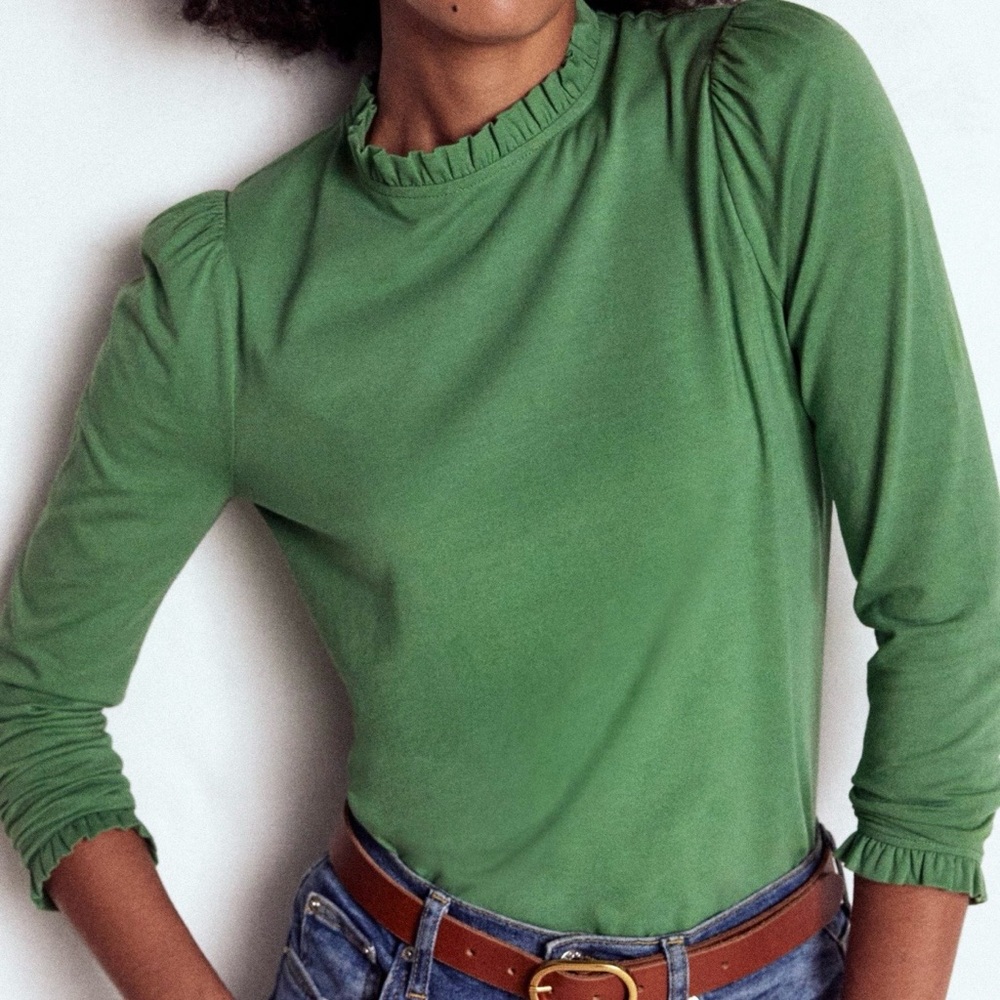 Boden Supersoft Frill Detail Top